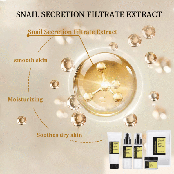 BLIW Korean Cosmetics Hydrating Moisturizing Advanced Snail Mucin Collagen Serum Skin Care Set - Image 7