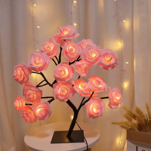 LED Table Lamp Rose Flower Tree USB Night Lights Home Decoration LED Table Lights Parties Xmas Christmas Wedding Bedroom Decor - Image 3