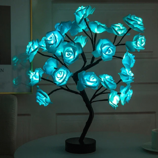 LED Table Lamp Rose Flower Tree USB Night Lights Home Decoration LED Table Lights Parties Xmas Christmas Wedding Bedroom Decor - Image 2