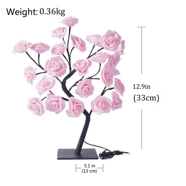 LED Table Lamp Rose Flower Tree USB Night Lights Home Decoration LED Table Lights Parties Xmas Christmas Wedding Bedroom Decor - Image 4